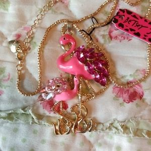 Pink Flamingos Betsey Johnson Necklace